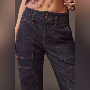 Pilcro The Wanderer Mid-Rise Dark Blue Jeans